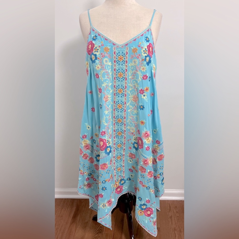 Savanna Jane Embroidered Handkerchief Hem Dress